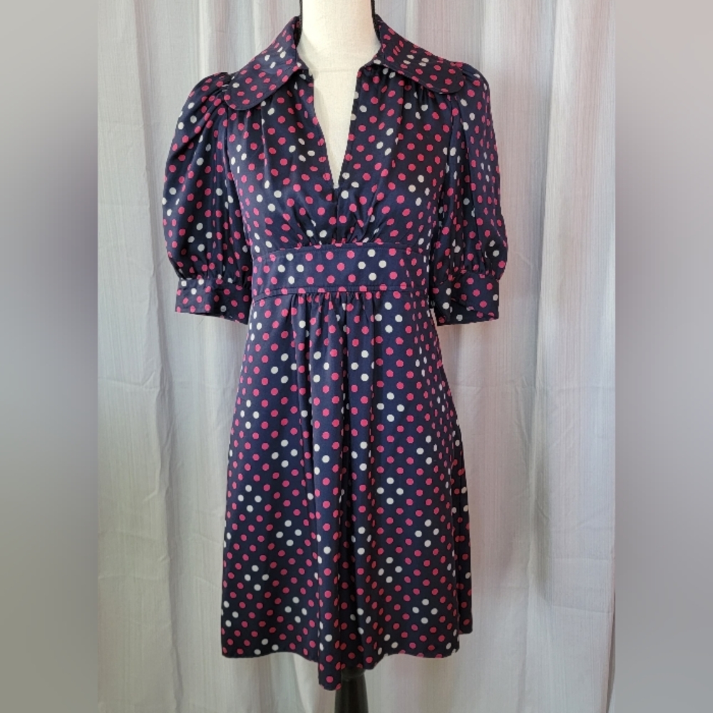 Betsey Johnson vintage silk polka dot dress  size 6